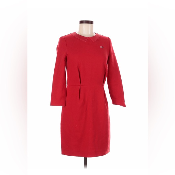 Lacoste Vibrant Red Long Sleeve Dress - Picture 1 of 4